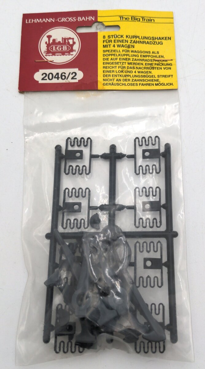 LGB 2046-2 G Scale 8 Grey Couplers For Rack Engines