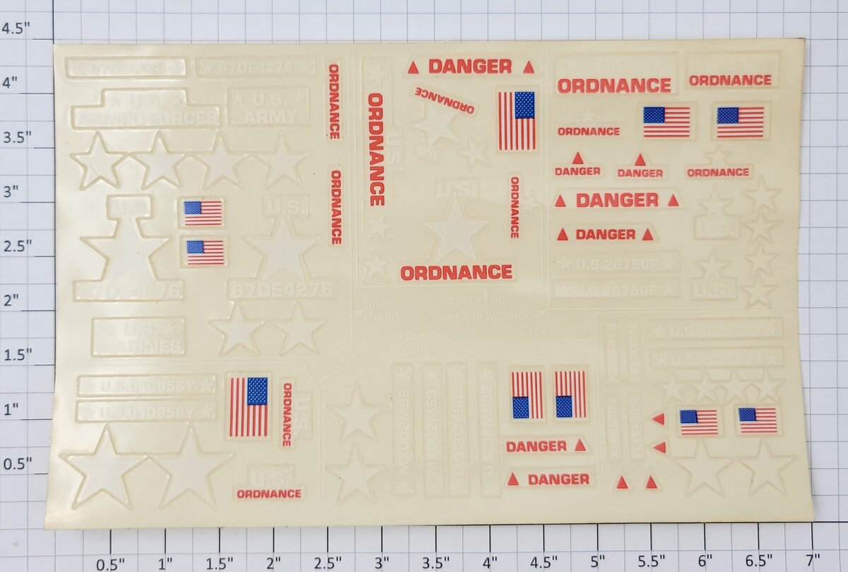 Lionel 6561-10 Commando Set Decal Sheet