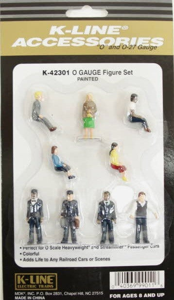 K-Line K42301 O Gauge Passenger Car Seated Painte Plastic Figures (Set of 9)