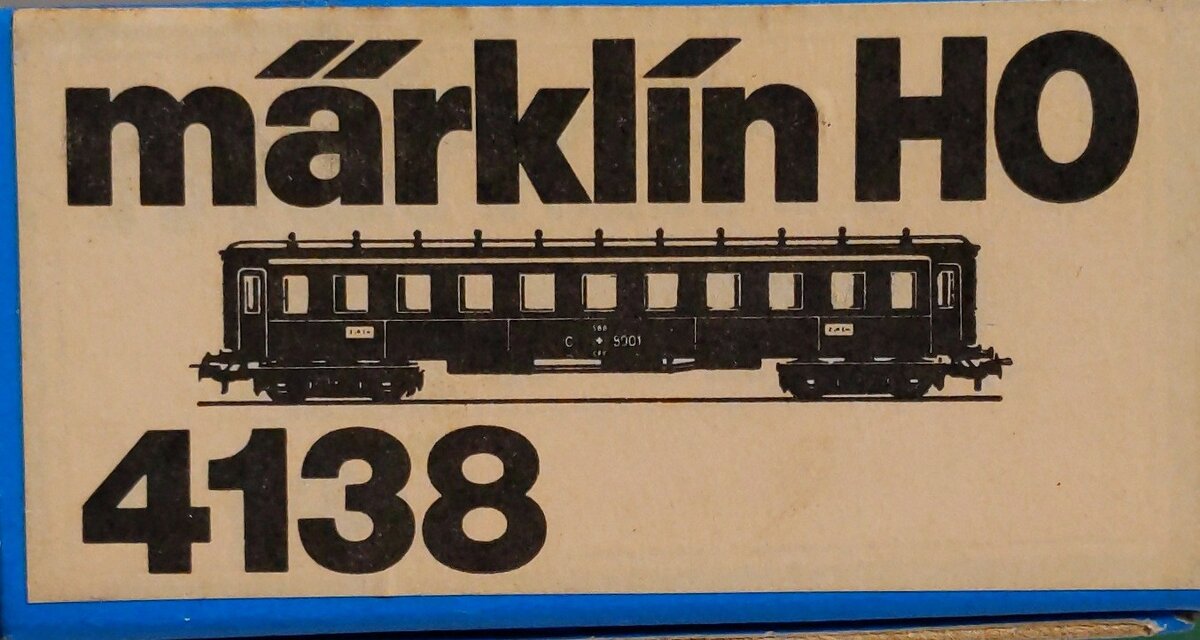 Marklin 4138 HO Scale Zurich Swiss Federal Railways SBB C4 Passenger Car #8901 LN/Box