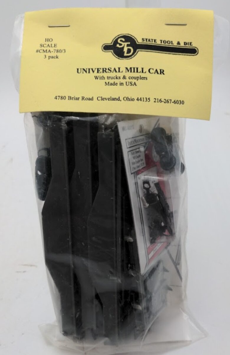 State Tool & Die CMA-780/3 HO Universal Mill Car W/Trucks & Couplers Kit