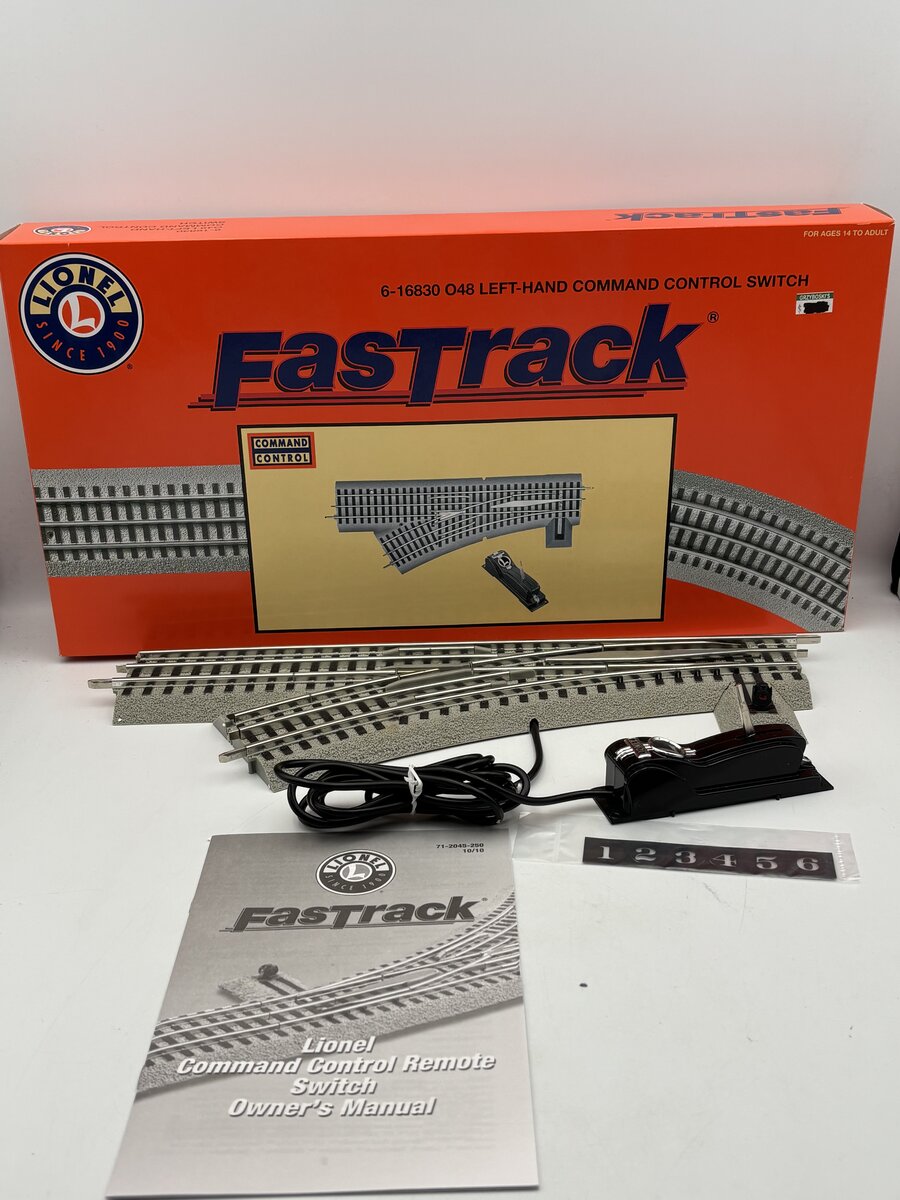 Lionel 6-16830 O48 FasTrack Command Control Left Hand Switch Turnout
