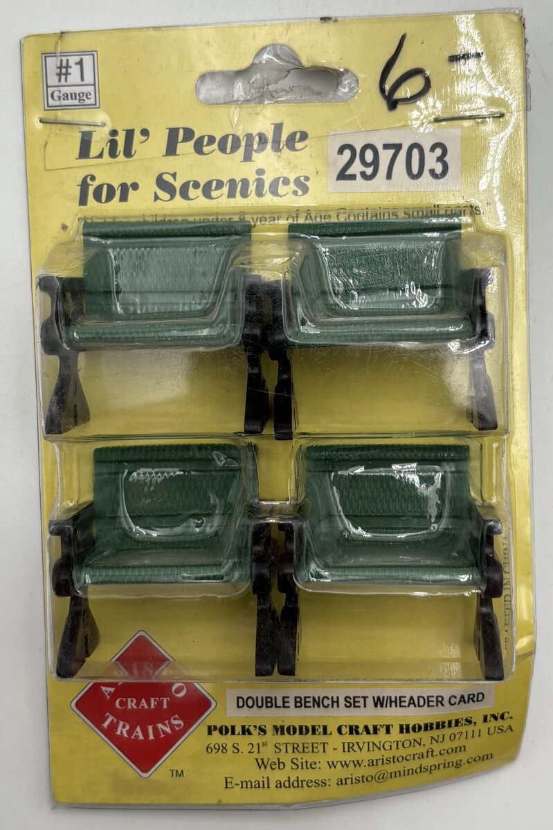 Aristo-Craft ART29703 Double Bench Set w/Header Card (4)