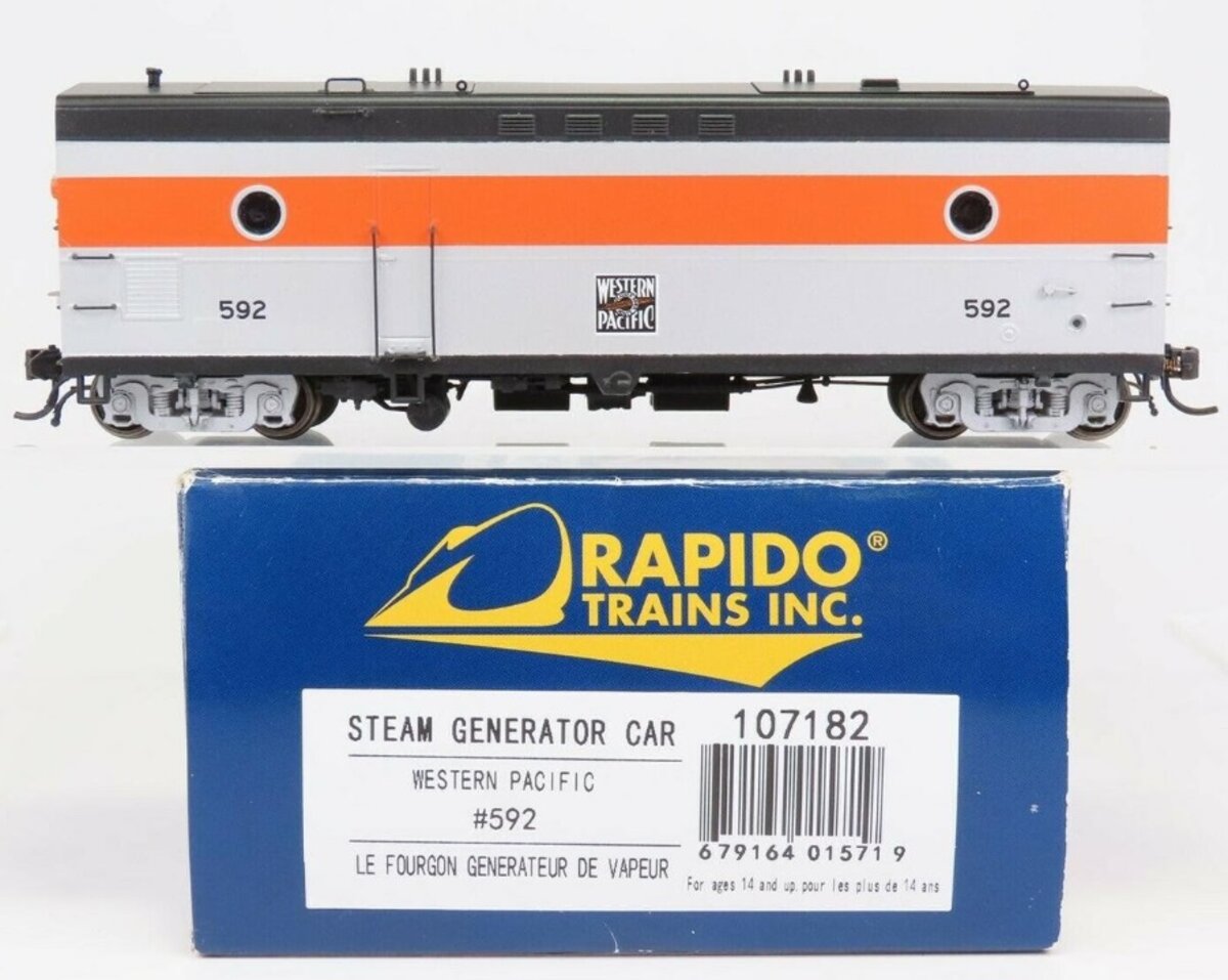 Rapido Trains 107182 HO Western Pacific Steam Generator Car #592
