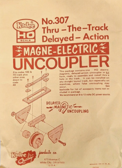 Kadee 307 HO Scale Magne-Electric Uncoupler Thru-the-Track Delayed-Action Kit