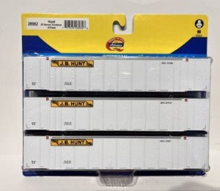 Athearn 28982 HO RTR J.B. Hunt 53'' Monon Container Split Door (Pack of 3)