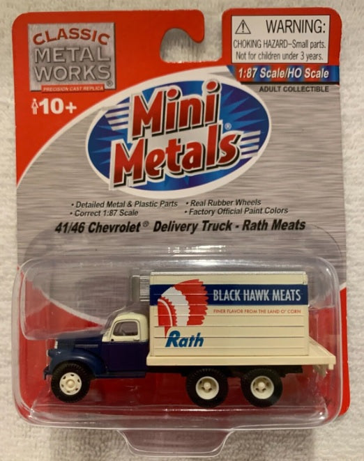 Classic Metal Works 30298 HO Mini Metals Rath Meat '41/'46 Chevy Delivery Truck