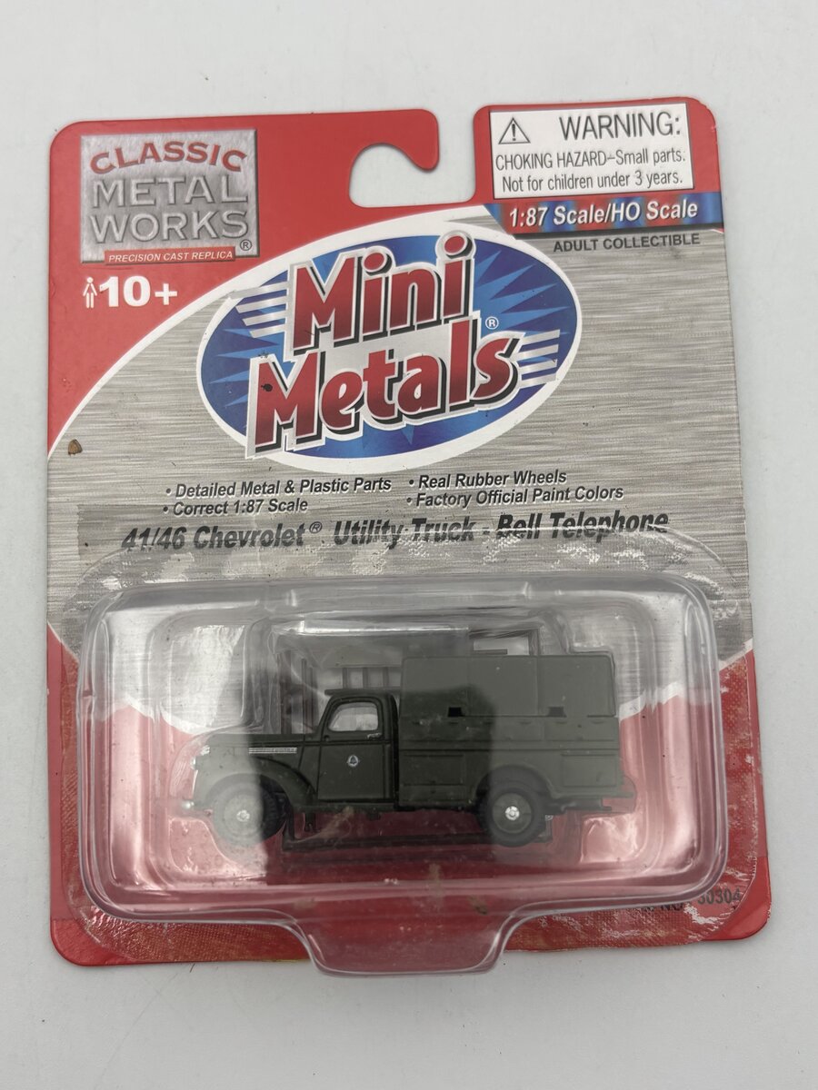 Classic Metal Works 30304 HO Mini Metals Bell Tel '41/46 Chevy Utility Truck