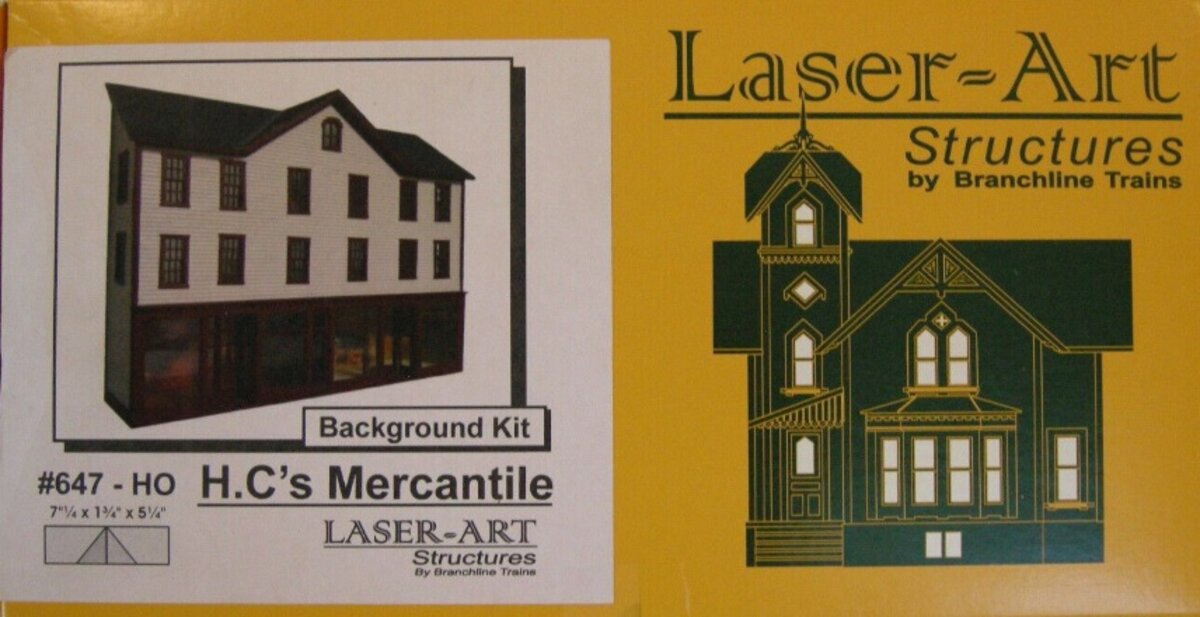 Branchline Trains 647 HO Scale HC''S Mercantile Background Laser-Art Kit