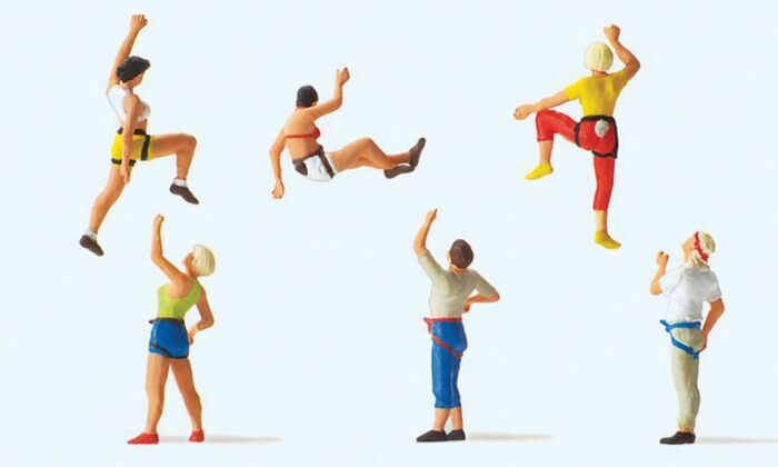 Preiser 10606 HO Sports & Recreation Freeclimbing Figures (Set of 6)