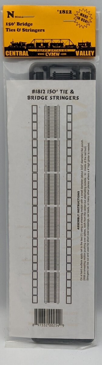 Central Valley Models 1812 N 150' Bridge Ties & Stringers