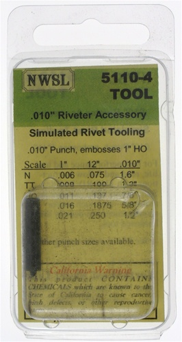 Northwest Short Line 5110-4 .010" Optional Embossing Punch