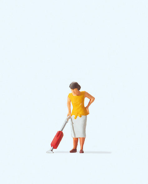 Preiser 28141 HO Woman with Vacuum Cleaner Figure