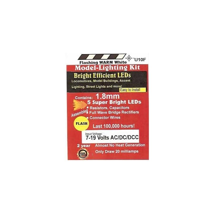 Evan Designs U10F 1.8mm Bright Warm White Flashing LED (Pack of 5)
