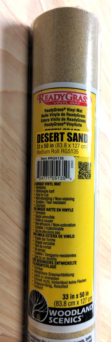Woodland Scenics RG5135 ReadyGrass 33'' x 50'' Desert Sand Medium Roll Vinyl Mat