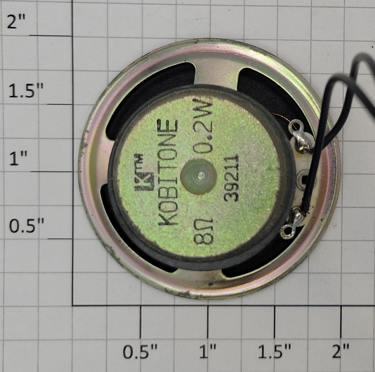 Kobitone 39211 O Gauge 2" Round 8 Ohm .2 Watt Speaker with 1.28 OD Magnet