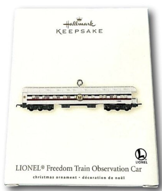 Hallmark QXI2017 Lionel Freedom Train Observation Car Christmas OrnamentKeepsake
