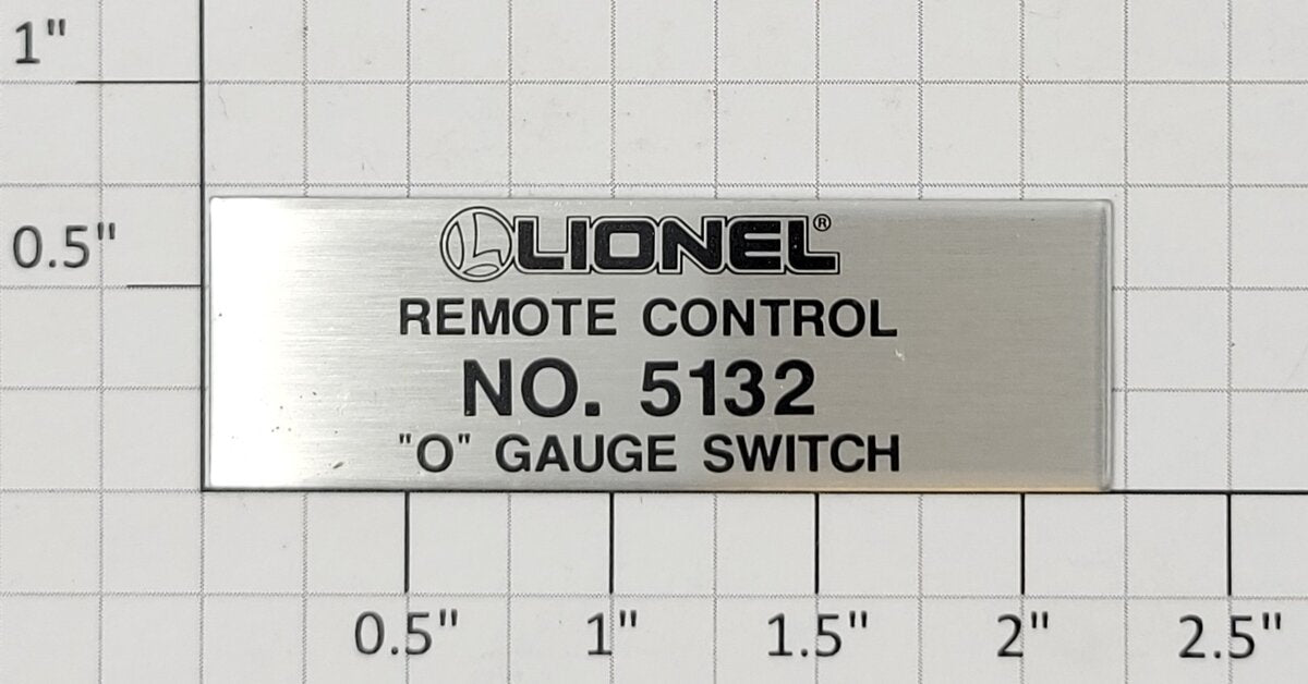 Lionel 5132-10 Self Adhesive Right Hand O Switch Nameplate