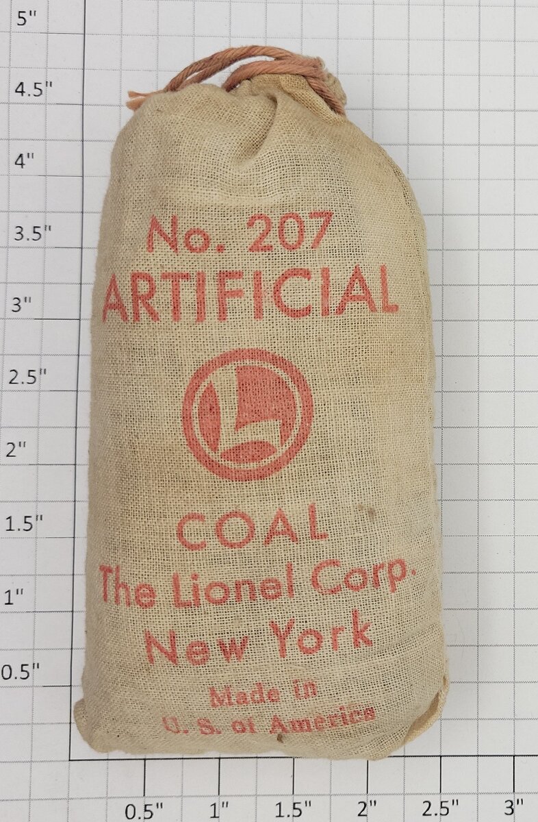 Lionel No. 207 O Gauge Small Bag of Artificial Coal