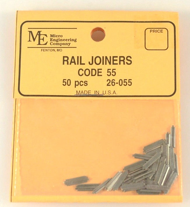 Micro Engineering 26-055 N Code 55 Nickel Silver Metal Slide-on Rail Joiners