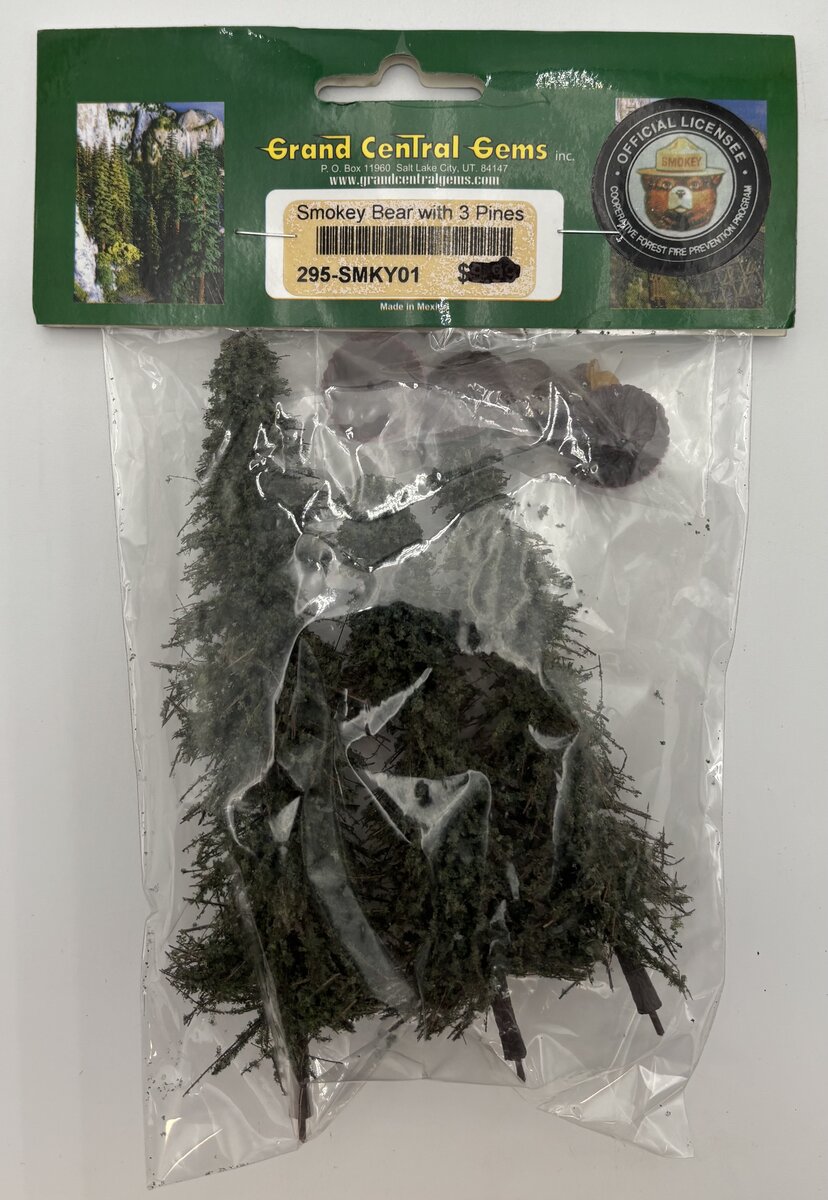 Grand Central Gems SMKY01 Smokey Bear with Pine Trees (Set of 3)