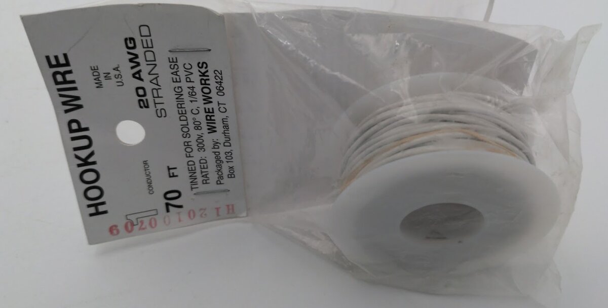 Wire Works 120100709 70' #20 Gauge White 1-Conductor Hookup Wire