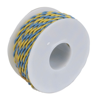 Wire Works 222070304 30' Yellow & Blue #22 Gauge Two-Conductor Hookup Wire