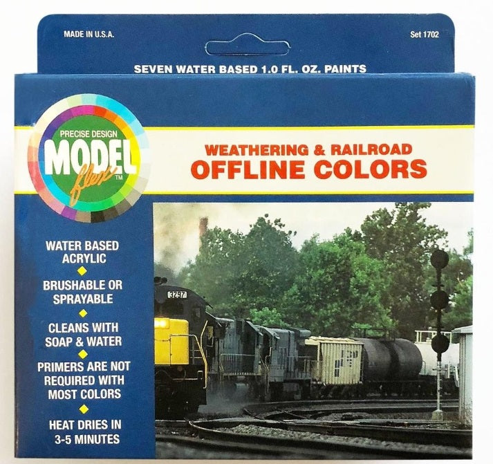 Badger 1702 Weathering and Railroad Off-Line Colors Modelflex Paints (Set of 7)