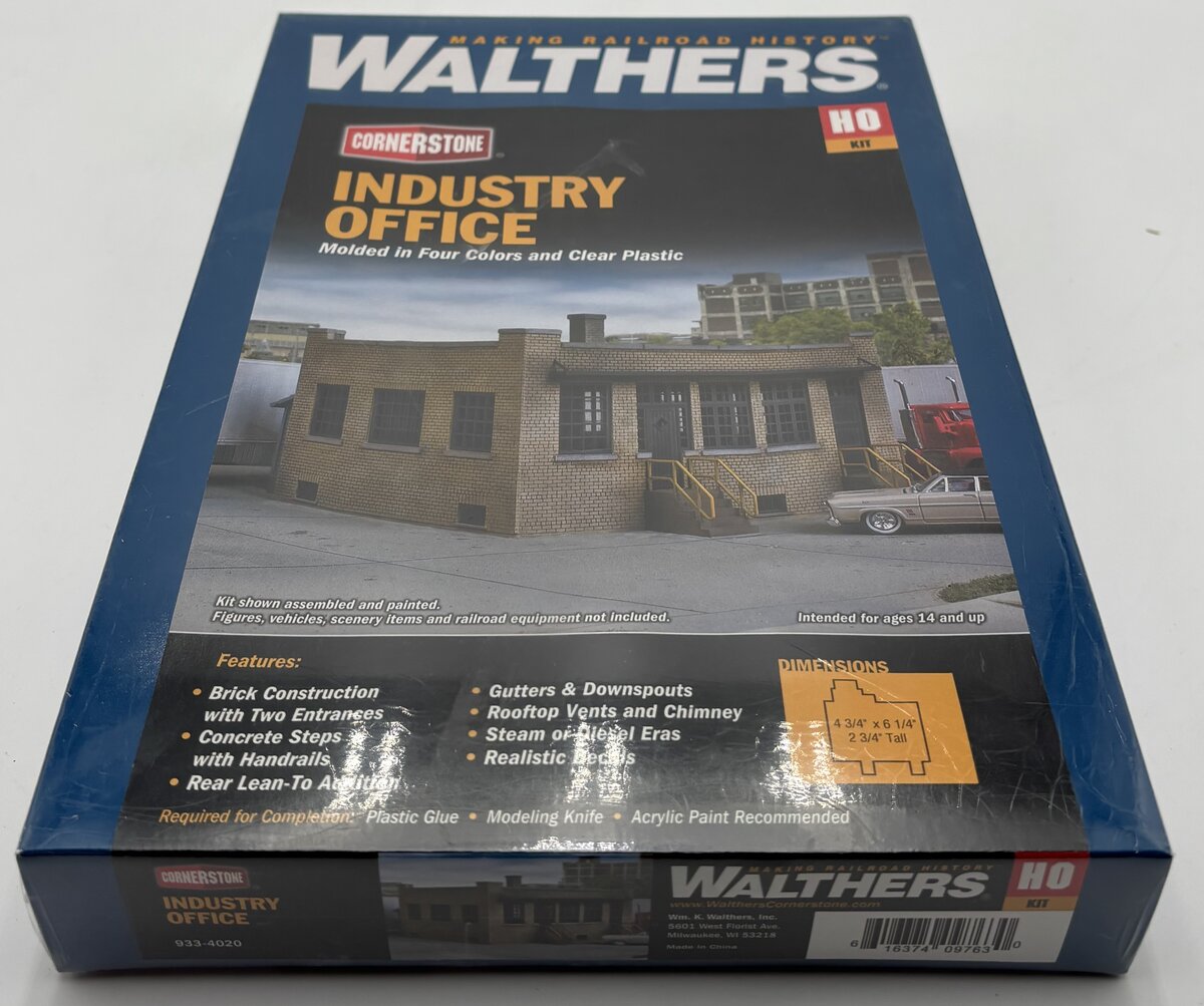 Walthers 933-4020 HO Industry Office Single Story Brick Building Kit
