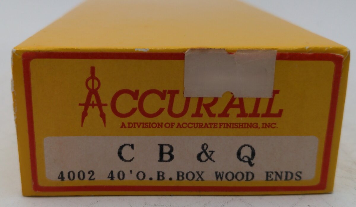 Accurail 4002 HO C B & Q 40' Wood Outside Boxcar w/Wood Door & Ends Kit