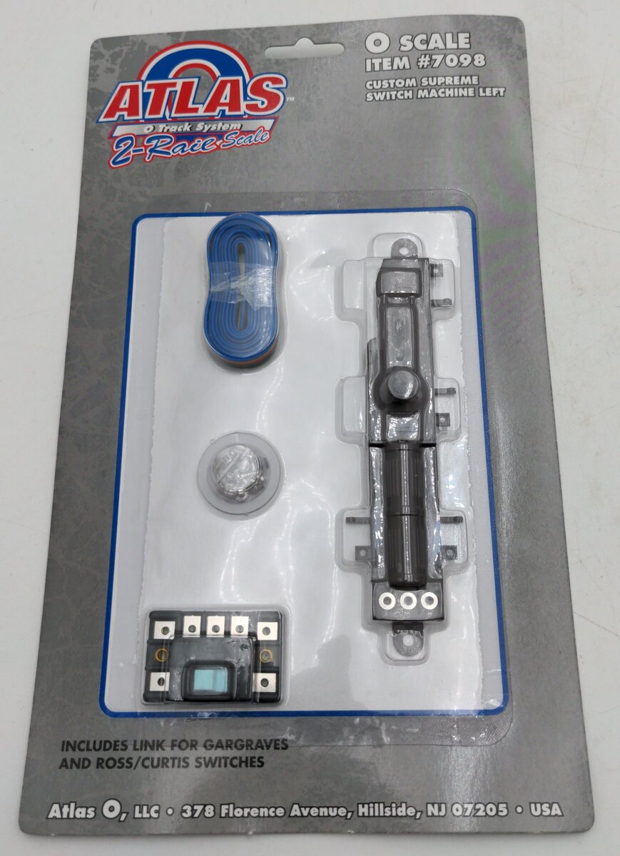 Atlas 7098 O 2-Rail Code 148 Solid Nickel Silver Left Hand Switch Machine