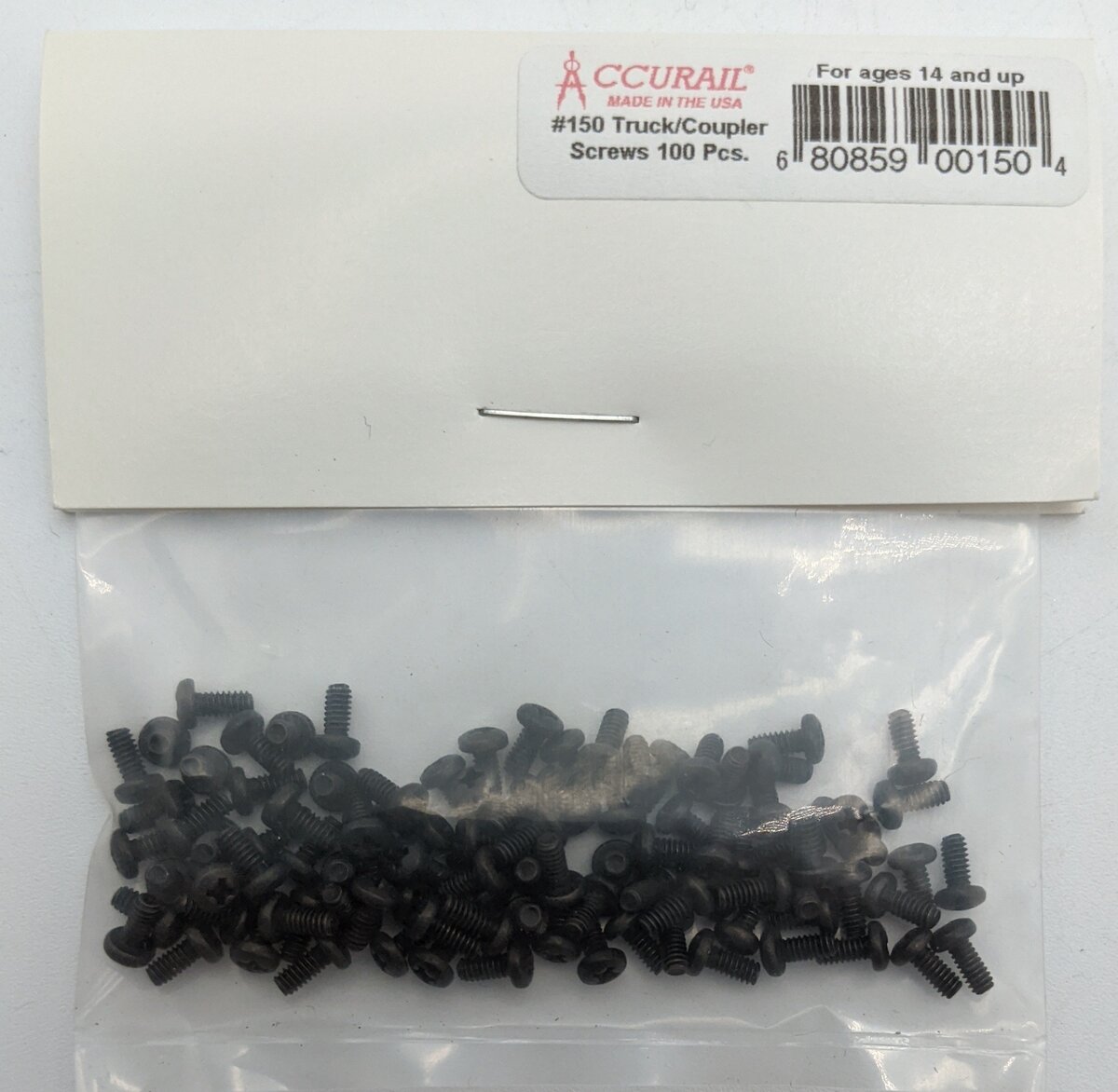 Accurail 150 HO 2-56" x 3/16" Blackened Phillips Pan Head Screws
