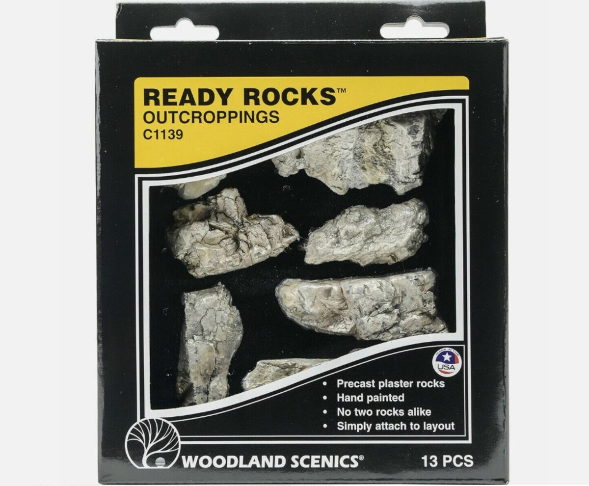 Woodland Scenics C1139 Outcropping Ready Rocks (Pack of 13)