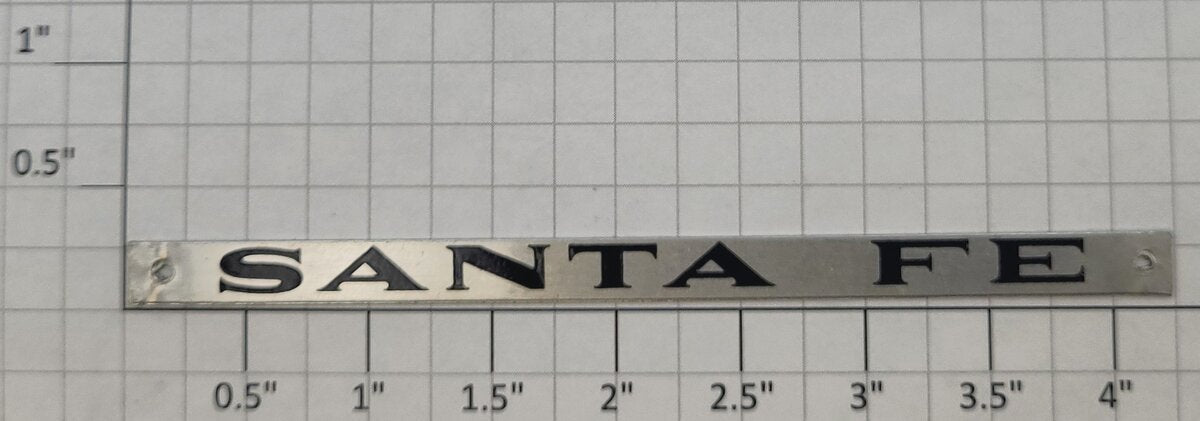 AMT 9000-100 Santa Fe Passenger Car Nameplate with Mounting Hole