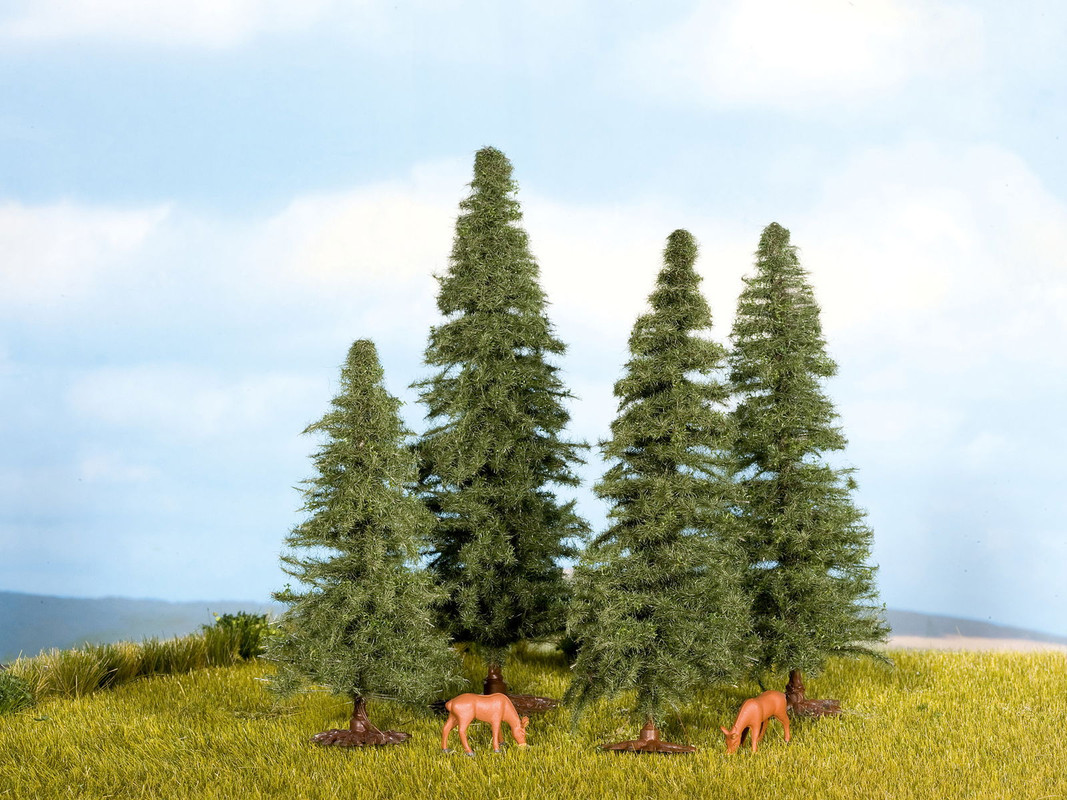 Noch 25432 HO/TT/N/Z 4 - 8 cm Fir Trees (Set of 4)
