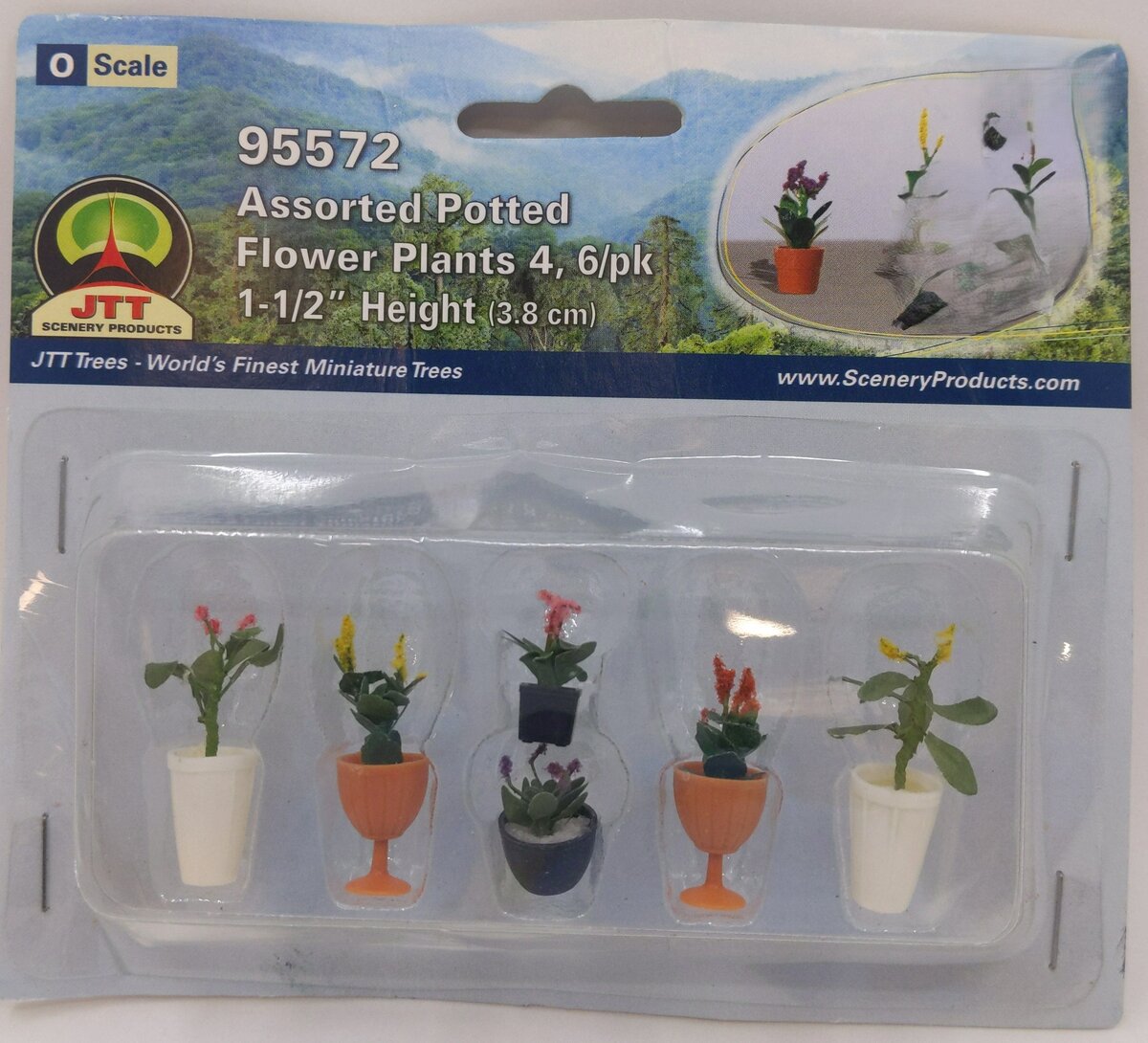 JTT Scenery Products 95572 HO Flower Plants Potted Assortment Set #4 (Pack of 6)