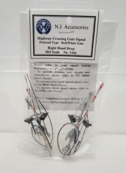 NJ International 1166 HO Scale Right Hand Drop Crossing Gate Signal (Pack of 2)