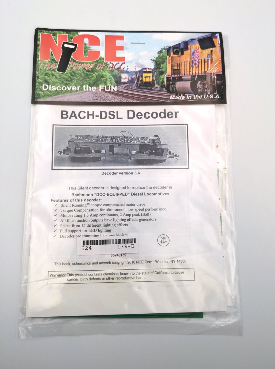 NCE 0139 HO Bach-Dsl Repalcement Decoder for Bachmann