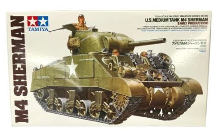 Tamiya 35190 1:35 US MediumM4 Sherman Military Tank Model Kit – Trainz