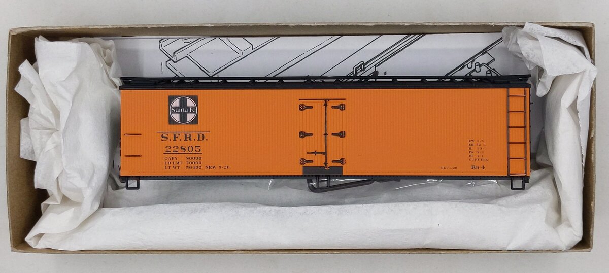 Accurail 4808.2 HO Scale Santa Fe 40' Wood Reefer Kit Road #: 22805