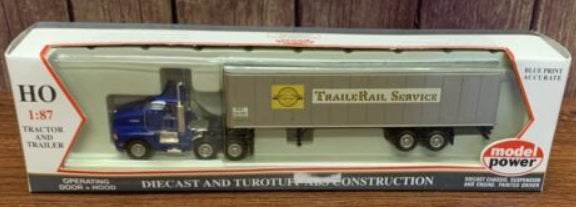 Model Power 1500 1:87 Trailer Rail Service Kenworth Big Rig Truck