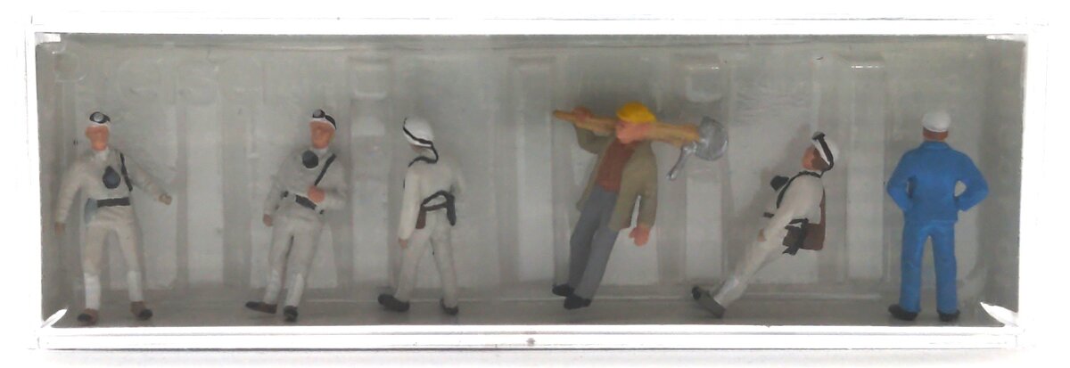 Preiser 1010581 HO Mining Workers Figures (Set of 6)