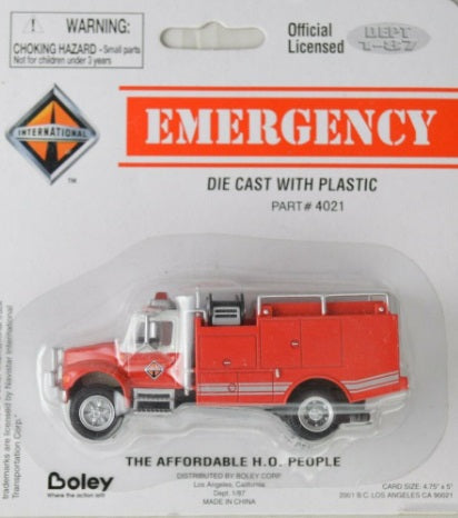 Boley 4021-71 1:87 Dept 1-87 International Fire Truck Red W/White Stripe