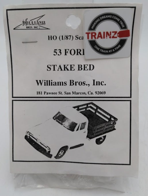 Williams Brothers 53403 HO Scale '53 Ford Stake Bed Truck Clear Plastic Kit