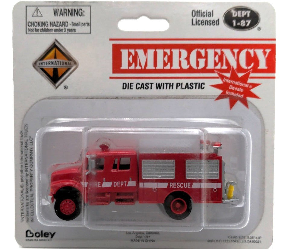 Boley 4032-11 HO Red Crew Cab Fire Rescue Pumper Fire Truck Emergency Vehicle