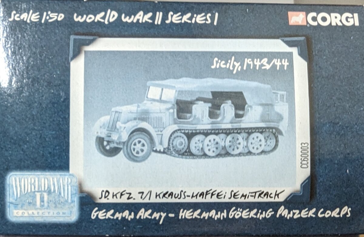 Corgi CC60003 1:50 Diecast Sd.Kfz.7/1 Krauss-Maffei Semi-Track, German Army