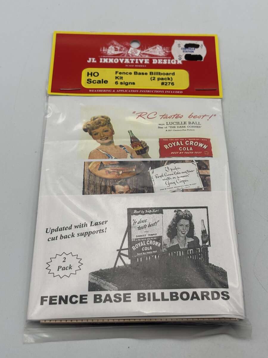 JL Innovative Design 276 HO 1940s-50s Movie Stars Fence Base Billboards Kit (2)