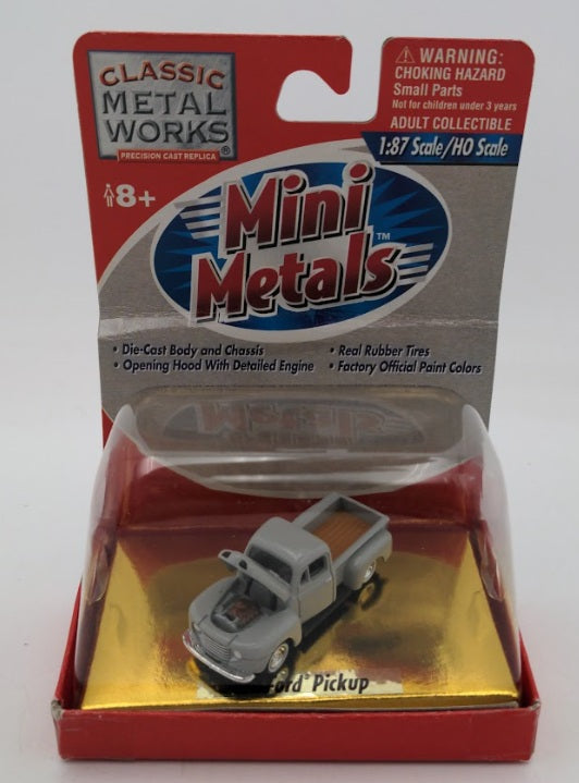 Classic Metal Works 30104 HO Scale Mini Metals Light Gray 1950 Ford Pickup Truck