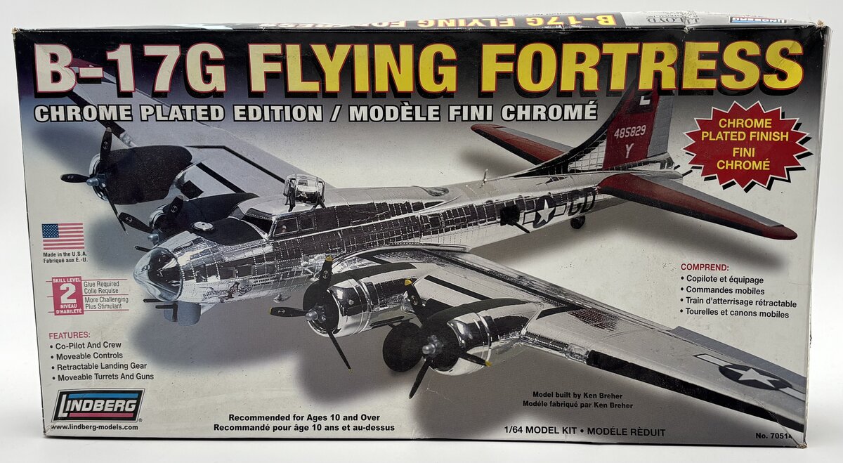 Lindberg 70514 1:64 B-17G Flying Fortress Military Aircraft Plane Model Kit