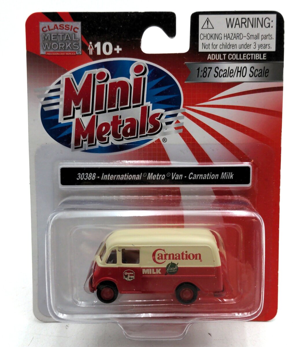 Classic Metal Works 30388 HO Mini Metals Carnation Milk International Metro Van